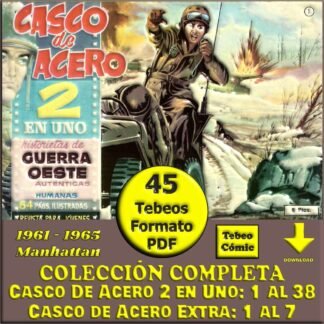 CASCO DE ACERO 2 EN UNO Y EXTRA – 1961 - Colección Completa – 45 Tebeos En Formato PDF - Descarga Inmediata