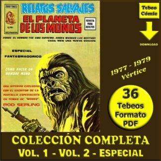 EL PLANETA DE LOS MONOS (Simios) - 1977 - Vol 1, 2 y Especial - Vértice  – Colección Completa – 36 Tebeos En Formato PDF - Descarga Inmediata