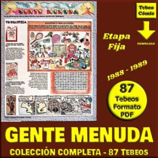 GENTE MENUDA – Diario ABC - Etapa Fija - 1988 / 1989 - Colección Completa – 87 Tebeos En Formato PDF - Descarga Inmediata