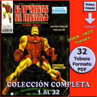 EL HOMBRE DE HIERRO - Iron Man - 1969 - Vértice Vol. 1 – Colección Completa – 32 Tebeos En Formato PDF - Descarga Inmediata
