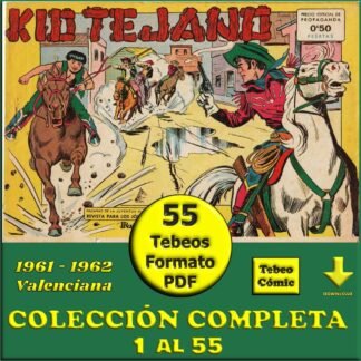 KID TEJANO – 1961 – Valenciana - Colección Completa – 56 Tebeos En Formato PDF - Descarga Inmediata