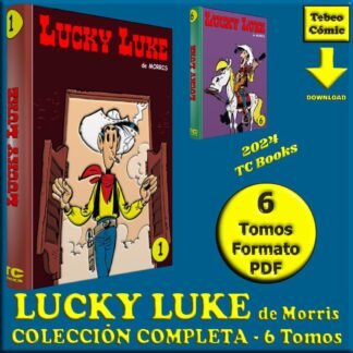LUCKY LUKE de Morris - 124 Historietas - 16 Inéditas - 6 Tomos En Formato PDF - 3400 Páginas - TC Books - Colección Integral - Descarga Inmediata
