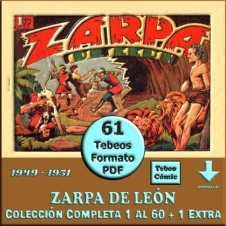 ZARPA DE LEON - 1949 – Toray - Colección Completa – 61 Tebeos En Formato PDF - Descarga Inmediata